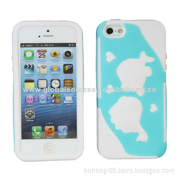PC + Silicone Cases for iPhone 5C, Cutout Pattern, 500 Pieces/Color MOQ